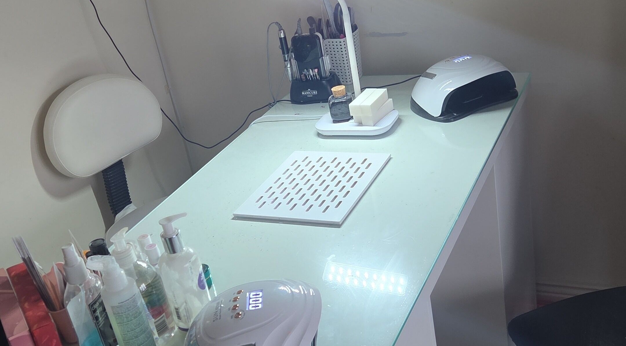 Chic nail care setup at Beauty By Aine, Athlone, County Roscommon, IE. Features modern equipment and products.