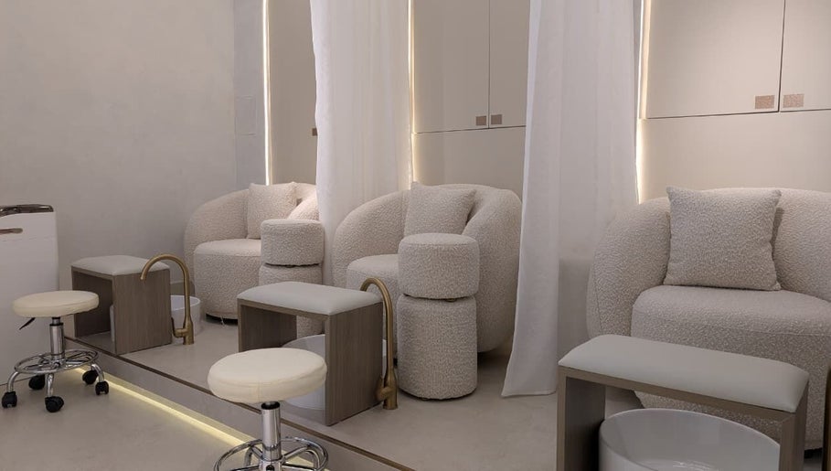 Elegant pedicure chairs at Mystt by Sophia Ladies Salon L.L.C, Dubai, AE offer a luxurious beauty experience.