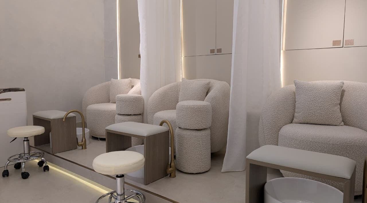 Elegant pedicure chairs at Mystt by Sophia Ladies Salon L.L.C, Dubai, AE offer a luxurious beauty experience.
