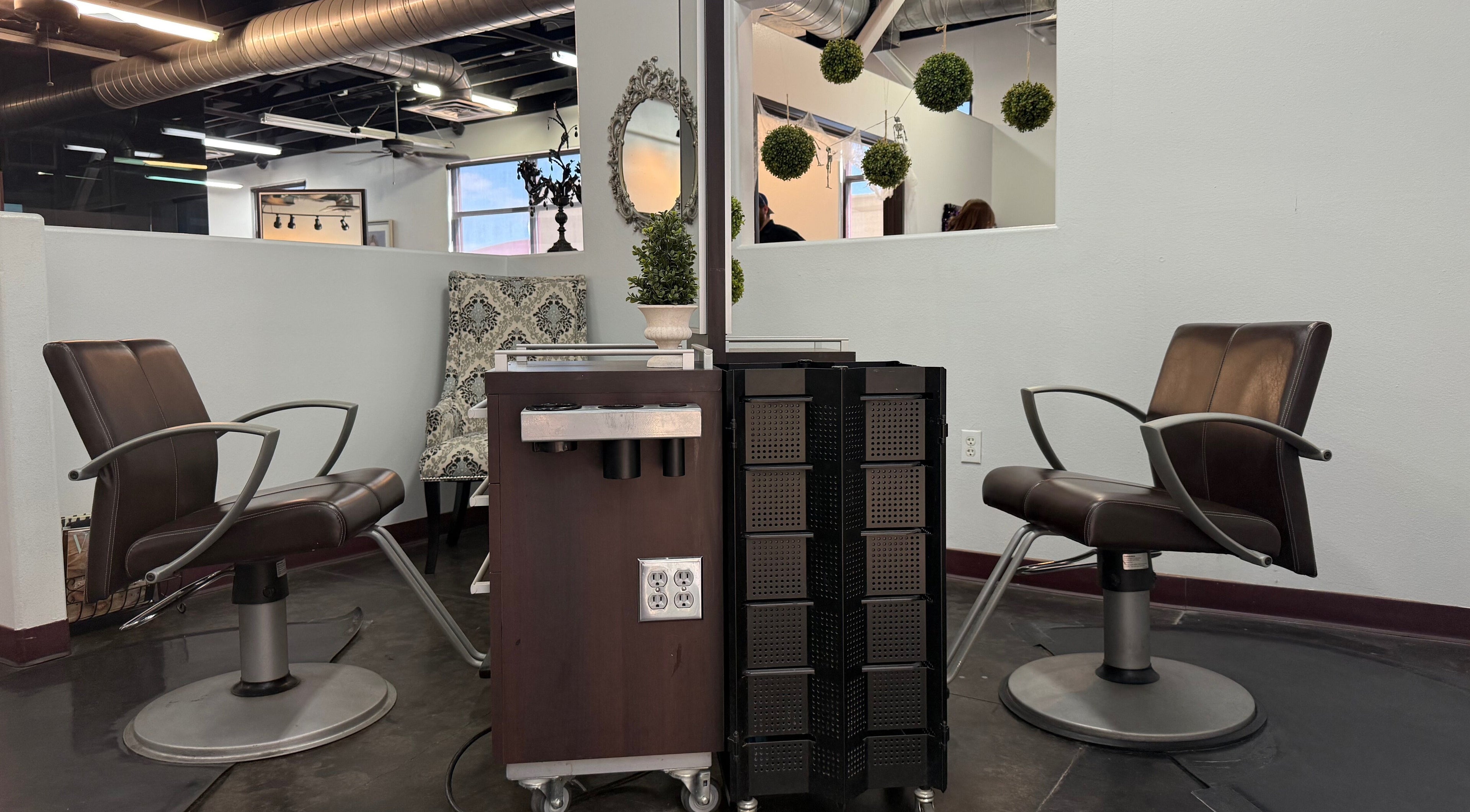 Modern hair stylists' chairs at Bri.The.Hairstylist in Henderson, Nevada, US offer comfort and style.