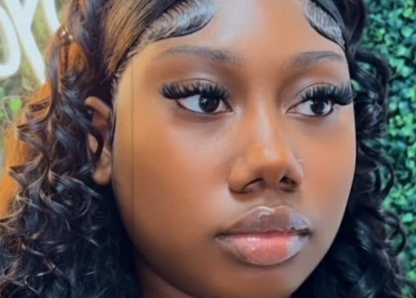 Close-up of elegant lashes at FlawlessFlutters by Trin in Dundas Town, Central Abaco, BS.