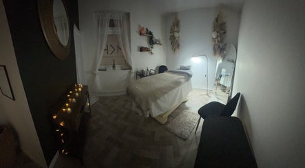 Tranquil treatment room at Beauty by Lauren at Hair Aesthetic Club, Dudley, England, GB, featuring cozy decor.