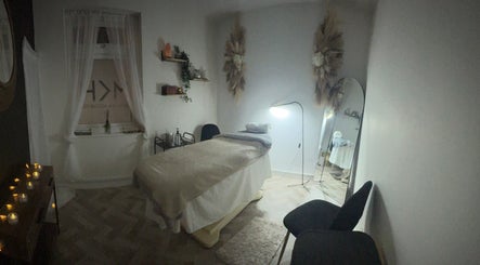 Cozy wellness room at The Beauty Room at Hair Aesthetic Club, Dudley, England, GB, featuring soothing decor.