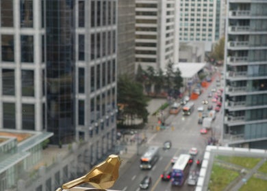 Aerial view from YOSHIDA BEAUTY CLINIC 【Downtown Location】 in Vancouver, British Columbia, CA with city street.