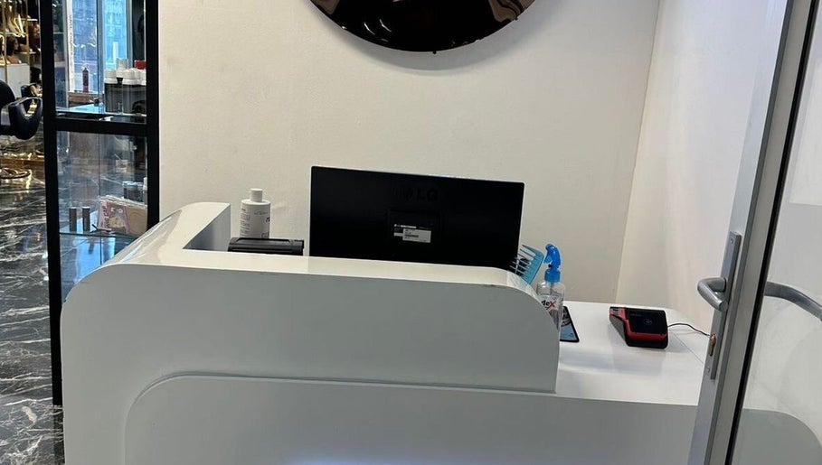 Remorehair reception area with modern decor in Sandton, Gauteng, ZA.