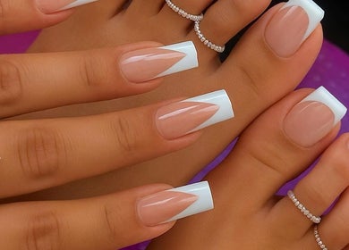 Elegant manicure and pedicure at Thembi the Light House of Beauty, Cape Town, Western Cape, ZA.