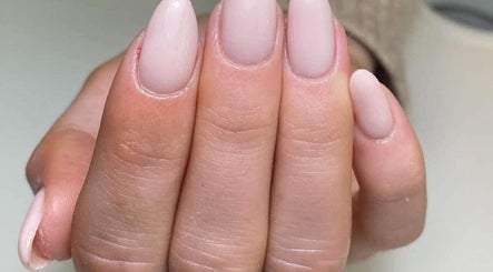 Close-up of elegant nude nails at Blush Beauty And Nails, Bathgate, Scotland, GB.