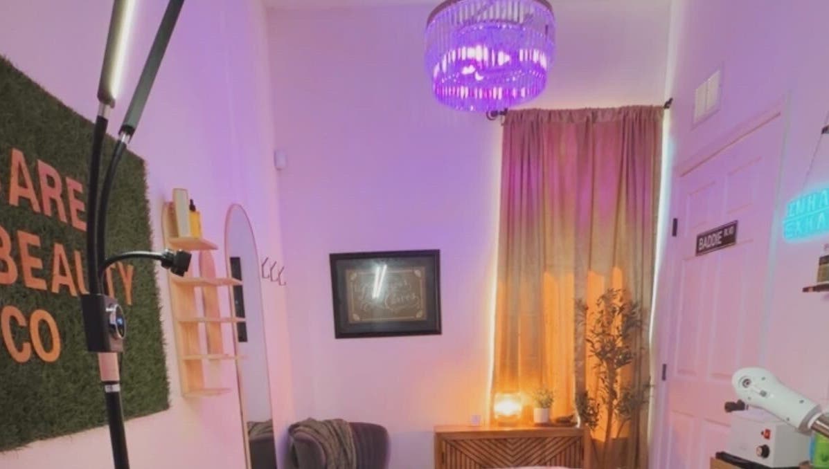 Tranquil interior of Bare Beauty Co. in Zephyrhills, Florida, US, with warm lighting and stylish decor.