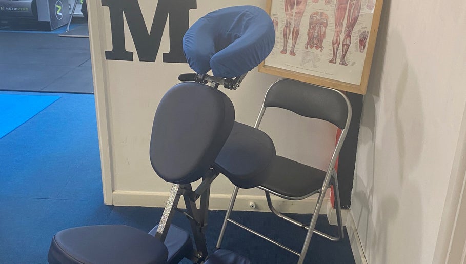 Massage chair at PHYZIFIT @ The Exercise Lounge, Howberry Park, Wallingford, England, GB.