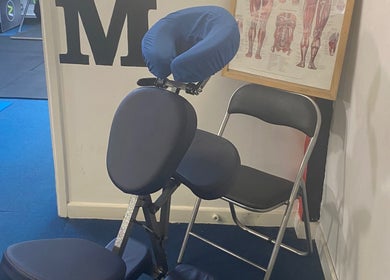 Massage chair at PHYZIFIT @ The Exercise Lounge, Howberry Park, Wallingford, England, GB.
