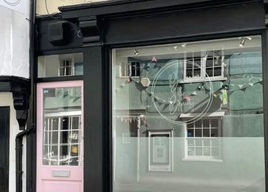 Exterior of Glo & Co beauty venue with a stylish glass front in Wallingford, England, GB.