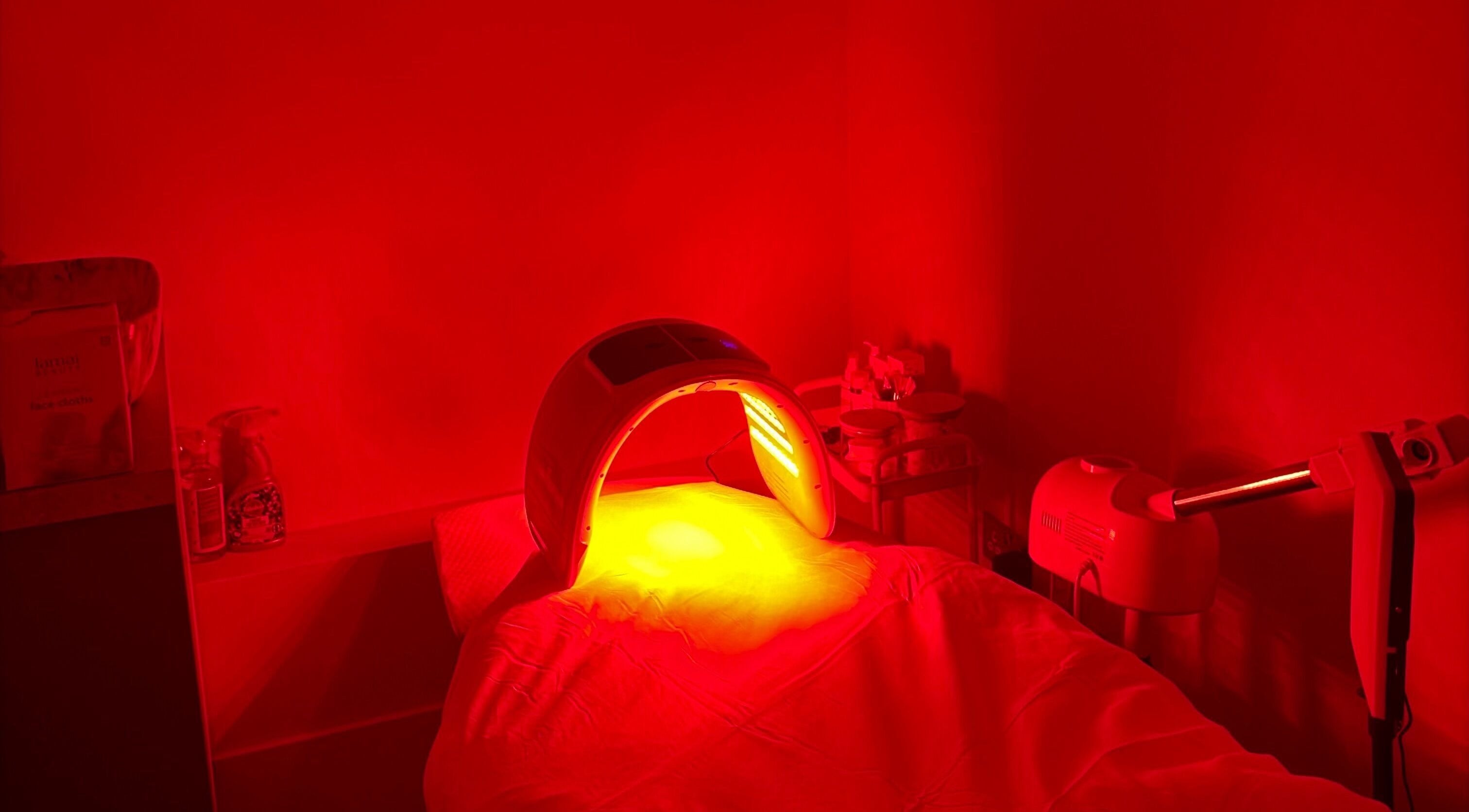 LED light therapy in a serene room at Skin By Olivia, Liverpool Merseyside, Liverpool, GB.