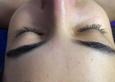 Close-up of a serene face with lush lashes at Foxy Beauty Care, San Miguel De Tucumán, Tucumán, AR.