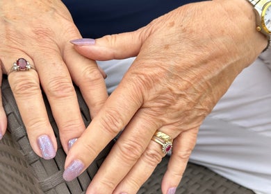 Elegant hands with lavender manicure at TAKE TIME FOR YOU, -, England, GB.