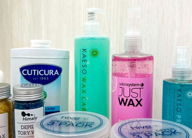 Premium waxing products at Lalice Spa & Beauty, London, England, GB showcasing quality and care.