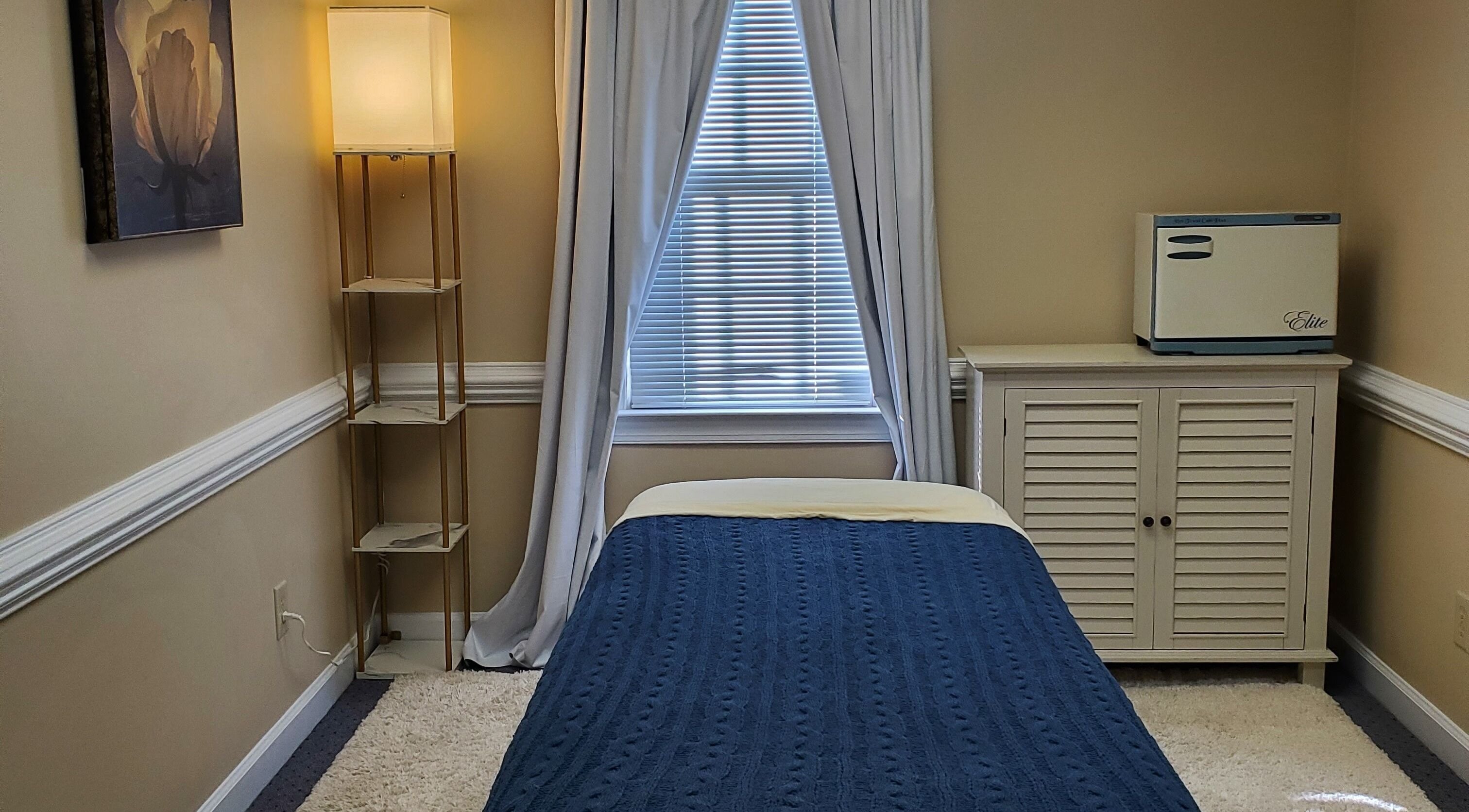 Cozy massage room at Magnolia Massage Arts in Cary, North Carolina, US with a calming, inviting ambiance.