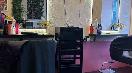 Elegant styling stations at Dream Hair&Beauty by Rachel, Spilsby, England, GB, featuring chic decor and beauty products.