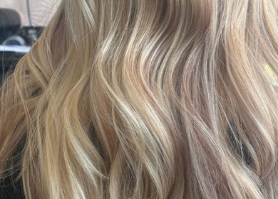 Gorgeous wavy blonde hair at Dream Hair&Beauty by Rachel in Spilsby, England, GB.