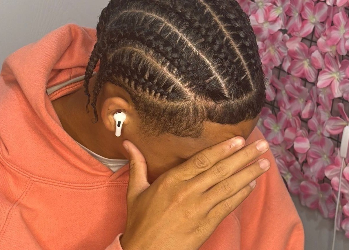 Stylish braided hairstyle at Hair By Nhia in Brampton, Ontario, CA, showcasing intricate detail.