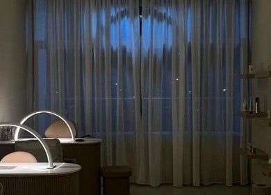 Elegant nail stations at The Glossary, Hawally, Hawalli Governorate, KW, echoing tranquility and sophistication.