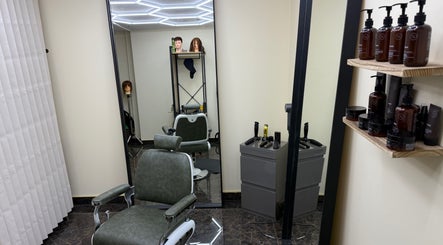 Modern salon chair and products at Park And Cut, Auckland, Auckland, NZ.