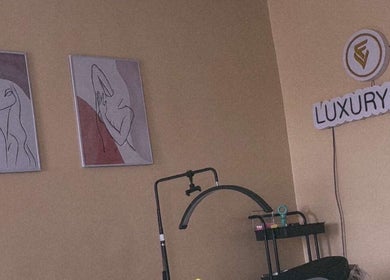 Luxuryfixx interior features stylish wall art and beauty equipment in Lagos, Lagos, NG.