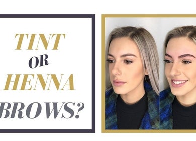 Brow tint or henna service at Royal Beauty Parlour, Berserker, Queensland, AU shown on a happy client.