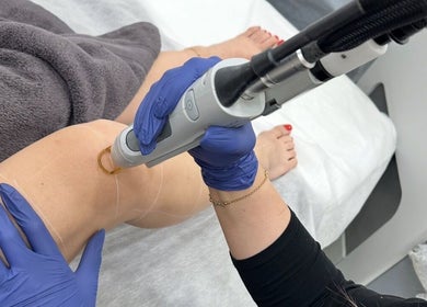 Laser hair removal at Dalya Cosmo Clinic, London, England, GB, showcased during treatment session.