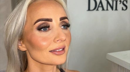 Woman with flawless makeup at Beauty by Leah, Cefn-coed-y-cymmer, Wales, GB.