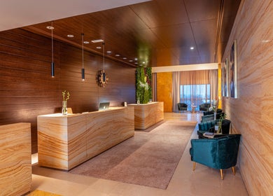 Elegant reception area at Naturelife Spa Marina Abu Dhabi, featuring modern decor. Abu Dhabi, Abu Dhabi, AE.