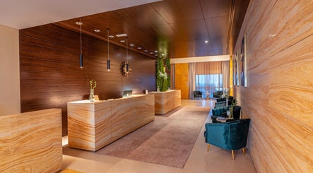 Elegant reception area at Naturelife Spa Marina Abu Dhabi, featuring modern decor. Abu Dhabi, Abu Dhabi, AE.