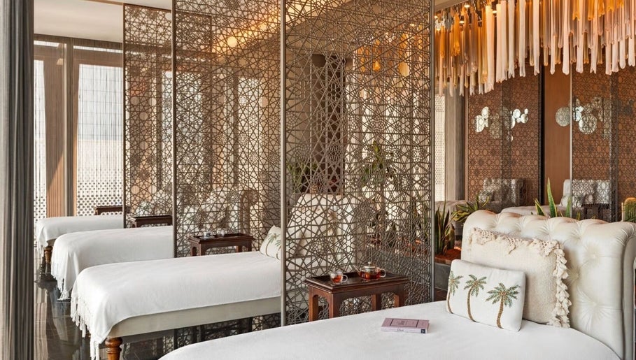 Relaxing massage beds at Naturelife Spa Premium, Dubai, Dubai, AE with elegant decor and calming ambiance.