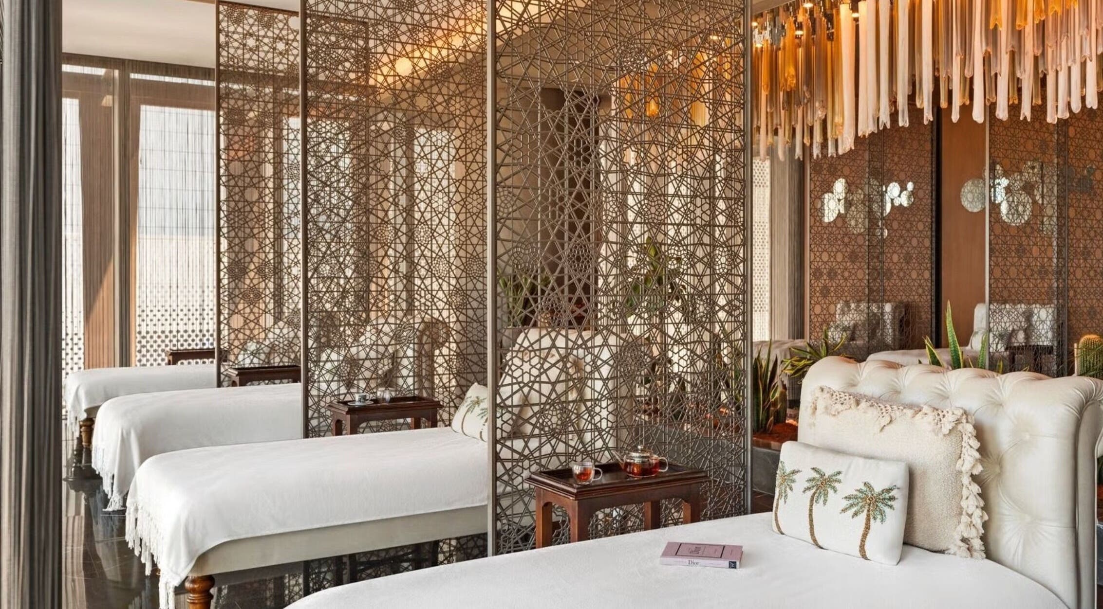 Relaxing massage beds at Naturelife Spa Premium, Dubai, Dubai, AE with elegant decor and calming ambiance.