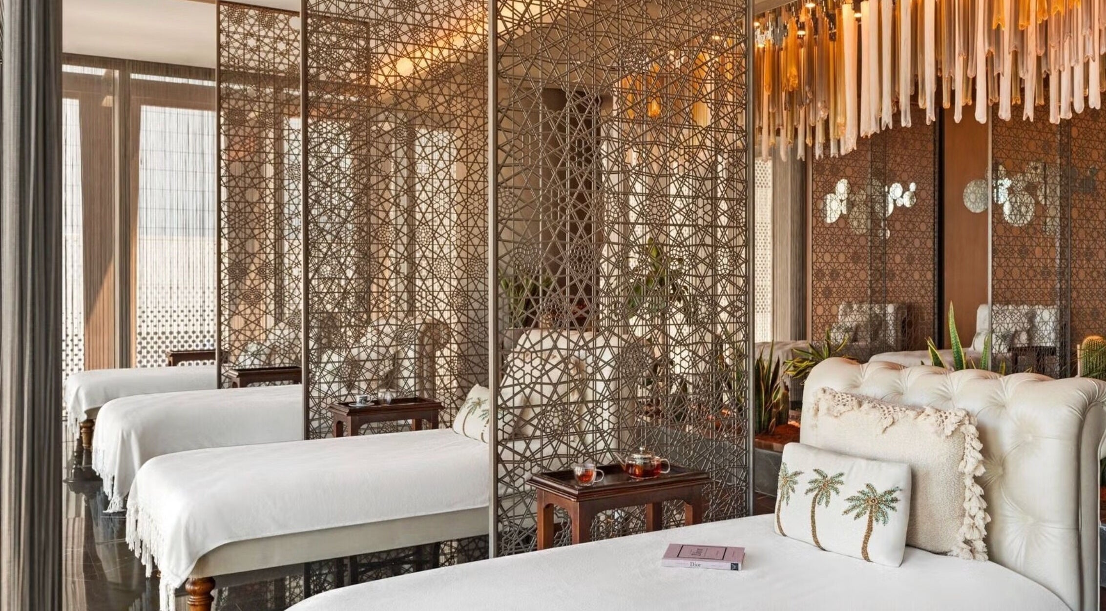 Relaxing massage beds at Naturelife Spa Premium, Dubai, Dubai, AE with elegant decor and calming ambiance.