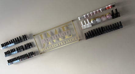 Elegant nail polish display at Naileditbyjadee, Barnoldswick, England, GB, showcasing a diverse color range.
