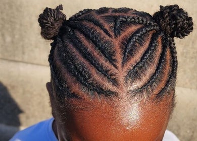 Intricate cornrow hairstyle at TGT hair, Kempton Park, Gauteng, ZA, showcasing expert braiding techniques.