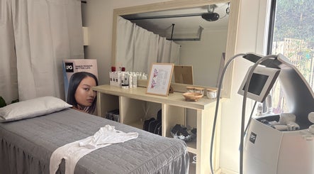 Luxurious beauty treatment room at MedShape, Peregian Springs, Queensland, AU with spa bed and modern equipment.