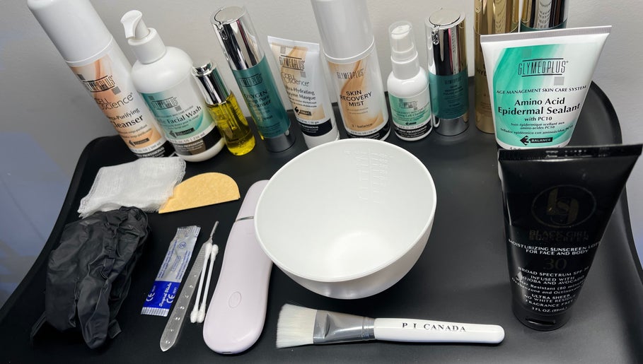 Beauty products at Skinful Aesthetics and Body Treatments, Nassau, New Providence, BS. Skincare essentials displayed.