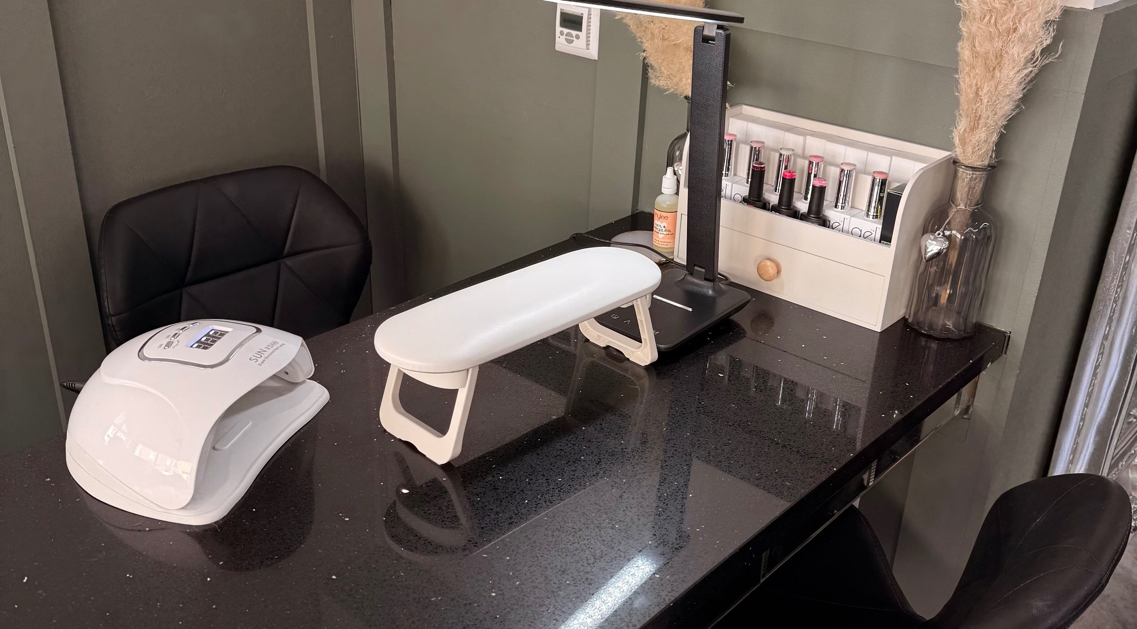 Elegant nail station at Nails by em 🪽✨ in Hartlepool, England, GB, featuring polish and equipment.