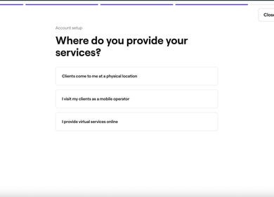 Service options at Dear Abba, Lekki, Lagos, NG help choose between physical, mobile, or virtual services.