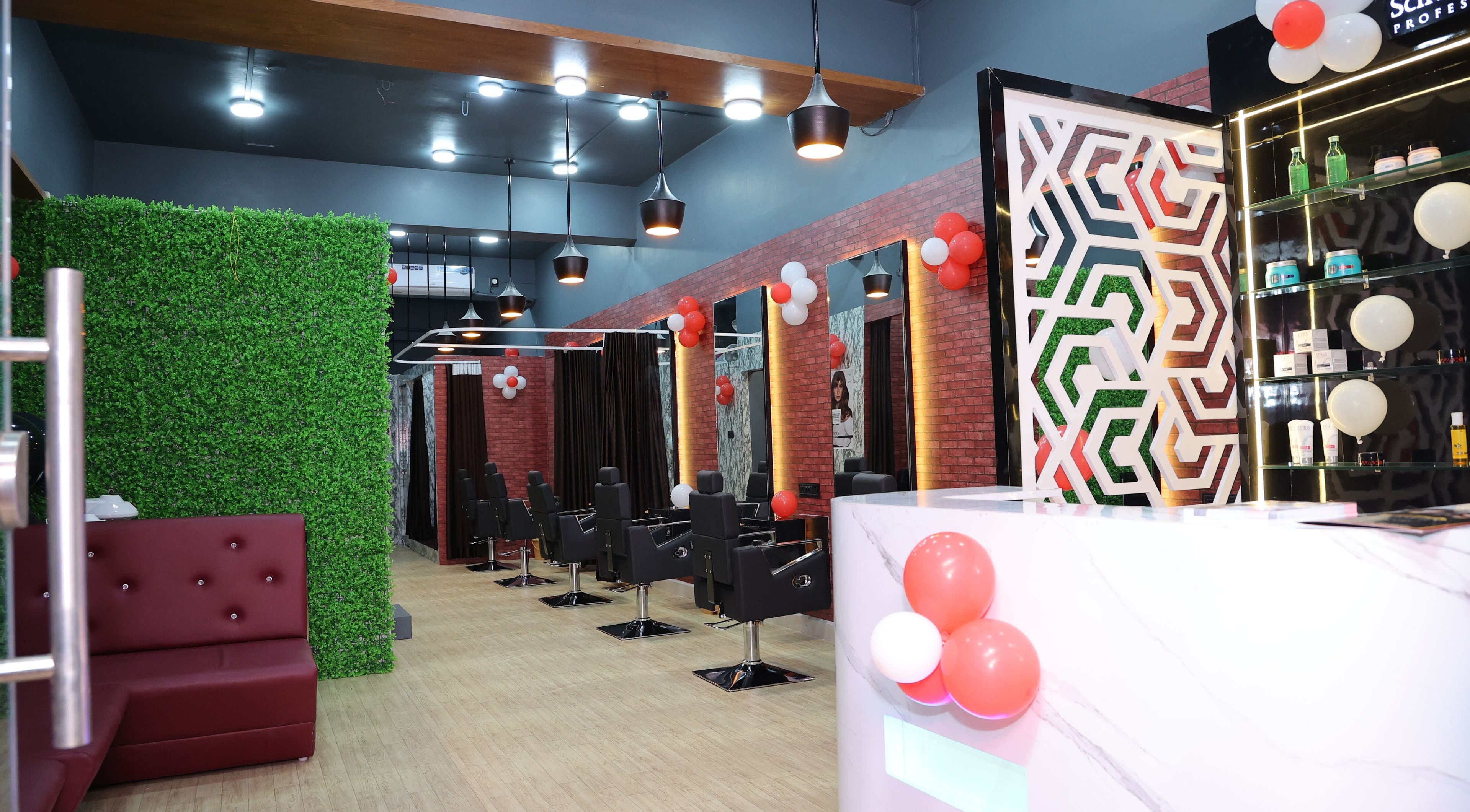 Elegant interior of eefaunisexsalon in Hubballi, Karnataka, IN featuring modern styling chairs and decor.
