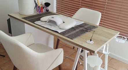 Modern manicure station at Luxe Beau, Cape Town, Western Cape, ZA featuring a sleek table setup.