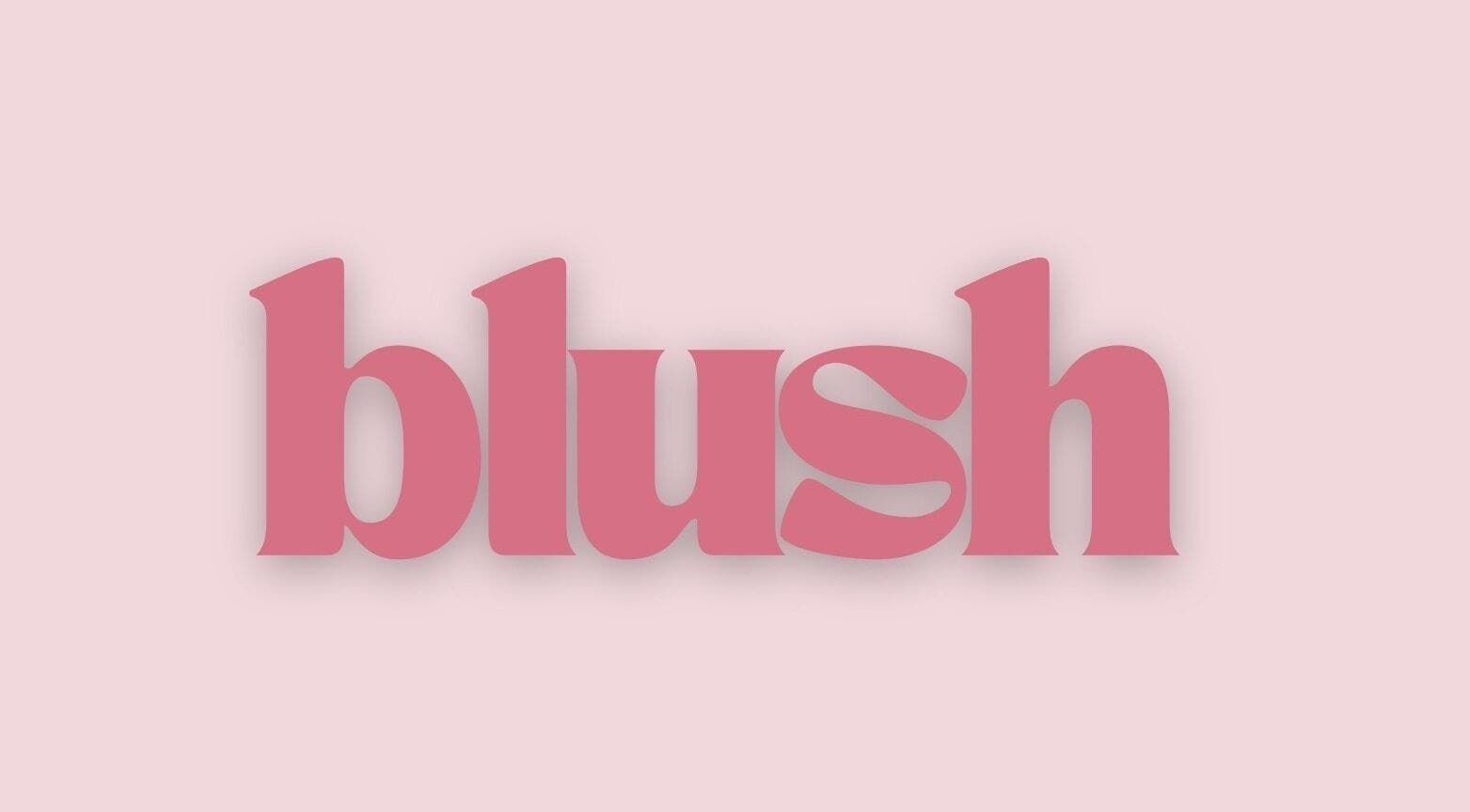 Blush beauty venue logo in pink at Johannesburg, Gauteng, ZA on a soft pastel background.