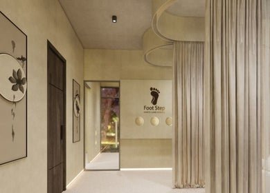 Elegant interior of FOOT STEP in Sharjah, Sharjah, AE, featuring soft lighting and tasteful decor.