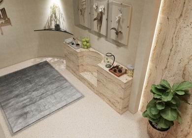 Elegant lobby at FOOT STEP, Sharjah, Sharjah, AE with natural decor and relaxing ambiance.