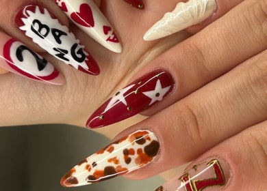 Unique artistic nail designs at Adria Did My Nails in El Paso, Texas, US.