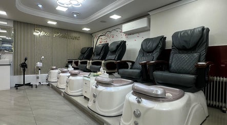 Luxurious pedicure chairs at Usa Nails (Basingstoke), Basingstoke, England, GB, offering top beauty services.