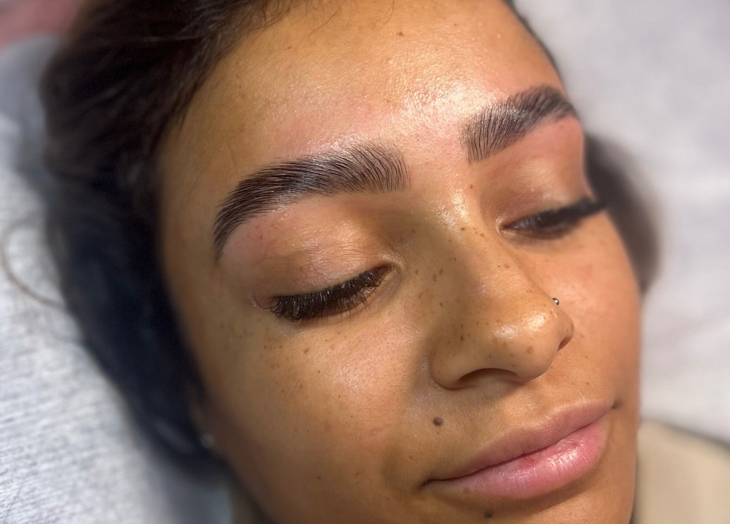Perfectly shaped eyebrows at Defined by Alex, Darlington, England, GB.