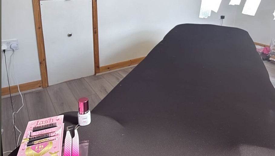 Lash styling station at Defined Beauty By Evie, Maesteg, Wales, GB, featuring tools and products.