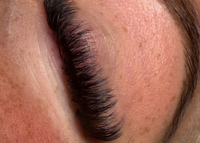Close-up of lush eyelashes at Defined Beauty By Evie in Maesteg, Wales, GB, showcasing expert application.